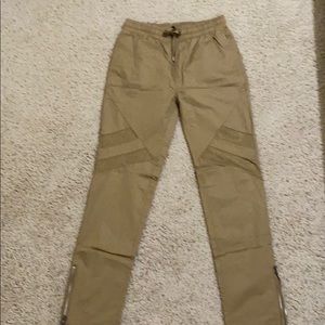Tan M/M zipper joggers